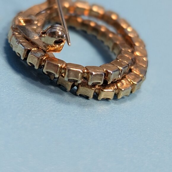 Vintage gold tone double oval 1960's brooch - Picture 5 of 5